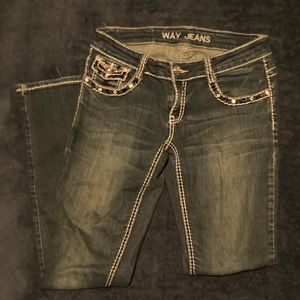 Way Jeans Size 5 Skinny Jeans Beaded Jeweled Embellished